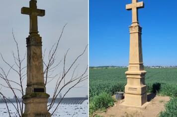 Zdařilá oprava křížku v Přistoupimi